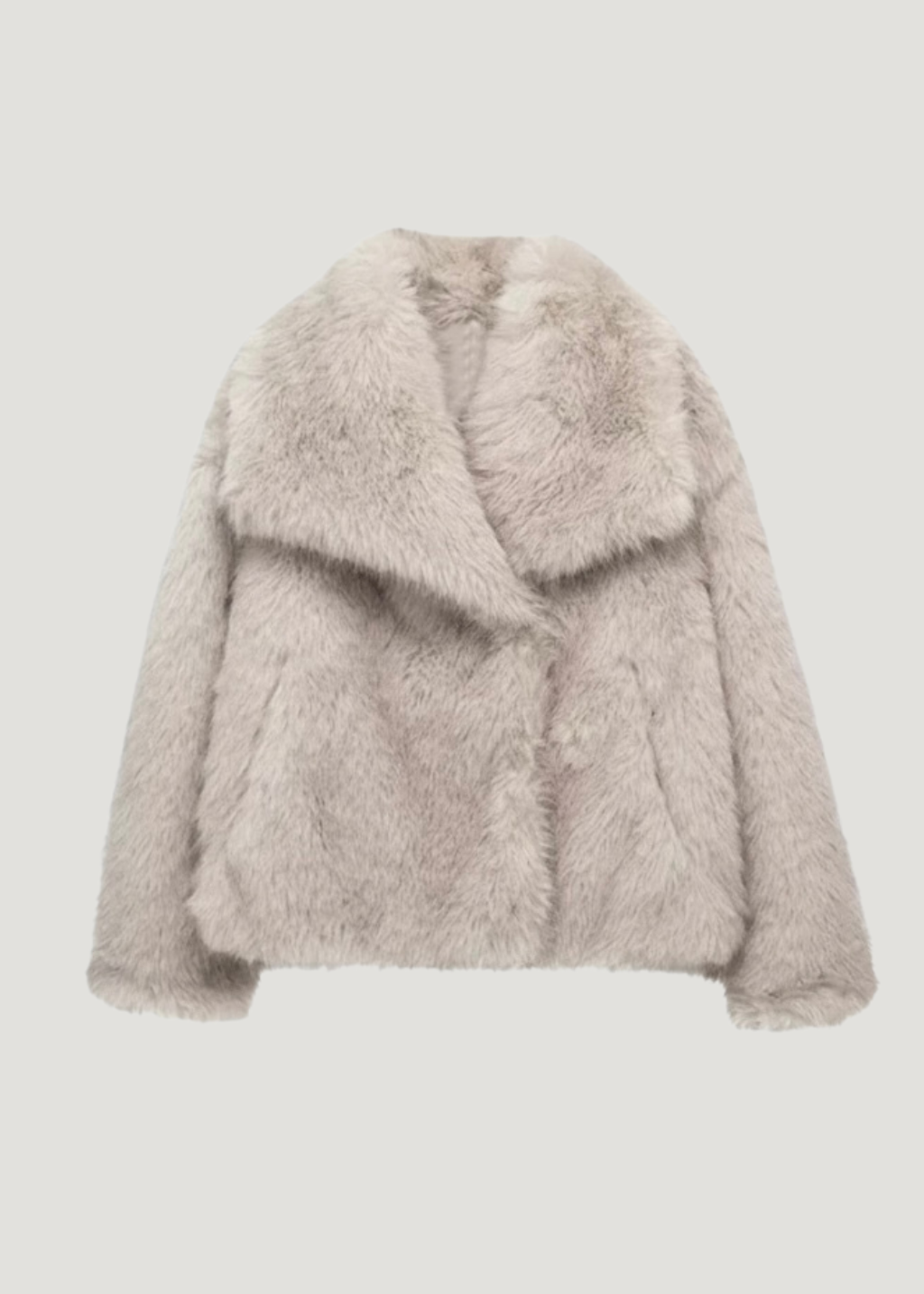 Velira Adele | Faux Fur Oversized Coat Abrikosų / XS Adele | Dirbtinio Kailio Per didelis Paltas