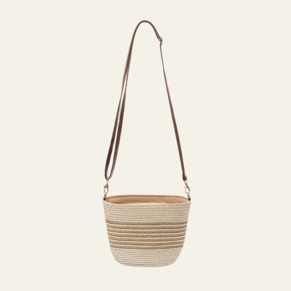 Velira Bags Chaki / vienas dydis Sorrento Dryžuota Šiaudų Efekto Kryžminė Rankinė