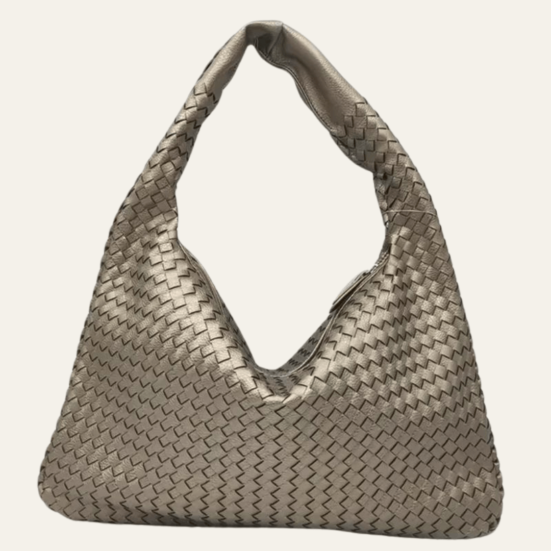 Velira Bags Sidabrinė Milano Woven Hobo Krepšys
