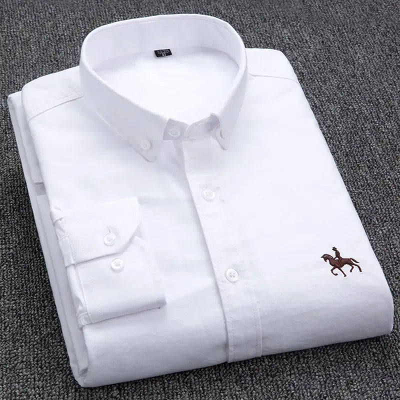 Velira Camisa Masculina Cavalins Manga Longa Balta / XS Vyriška ilgaamžė marškiniai Cavalins