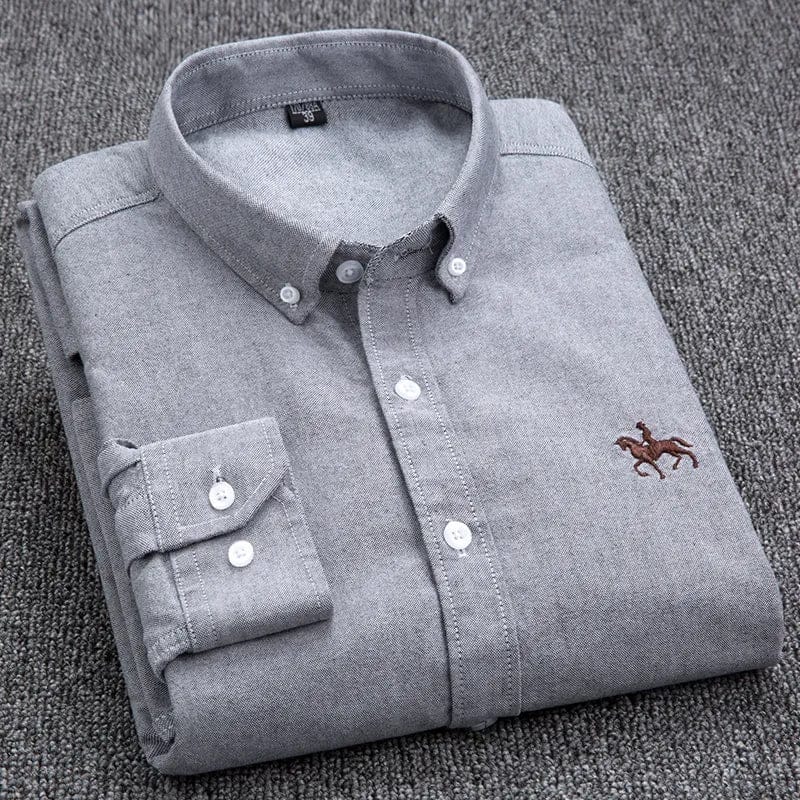 Velira Camisa Masculina Cavalins Manga Longa Pilka / XS Vyriška ilgaamžė marškiniai Cavalins