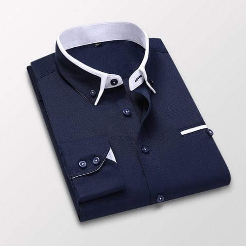 Velira Camisa Social Masculina Carino Tamsiai Mėlyna / S Vyrų Socialinė Marškiniai Carino