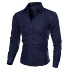 Velira Camisa Social Masculina Merlani Tamsiai mėlynas / S Merlani Vyrų Marškiniai