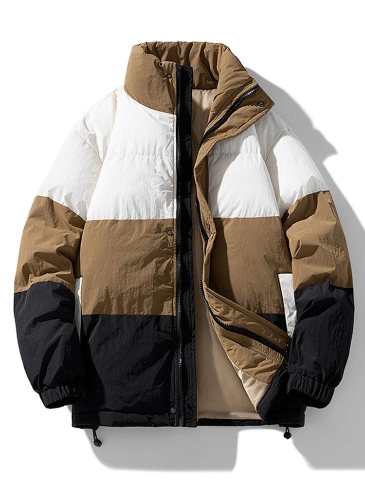 Velira Coats & Jackets Peru / S Spalvų blokų pūkinė striukė