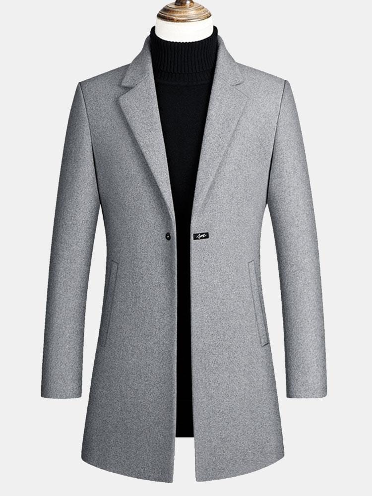 Velira Coats & Jackets sidabrinė / S Vienos Krūtinės Apykaklės Vilnonis Paltas