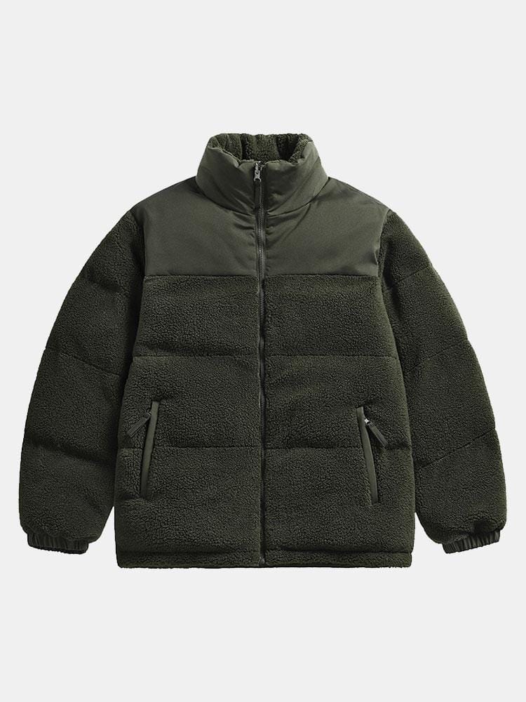 Velira Coats & Jackets tamsiai žalia / S Dvigubo Šono Teddy Pūkuotas Paltas