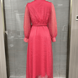 Velira DRESSES Rožinė Chiffon Suknelė V-Kaklu