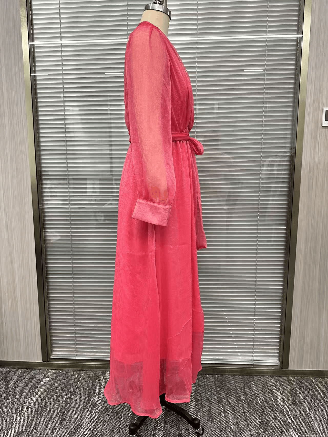 Velira DRESSES Rožinė Chiffon Suknelė V-Kaklu