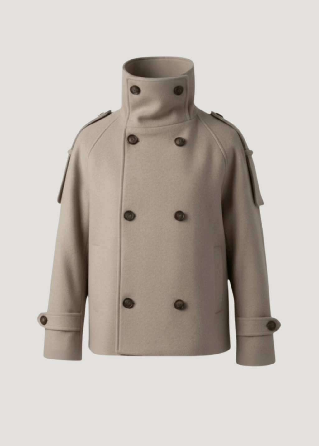 Velira Evie | High-Neck Wool Jacket Bežinė / XS Evie | Aukštos Kaklo Vilnos Švarkas