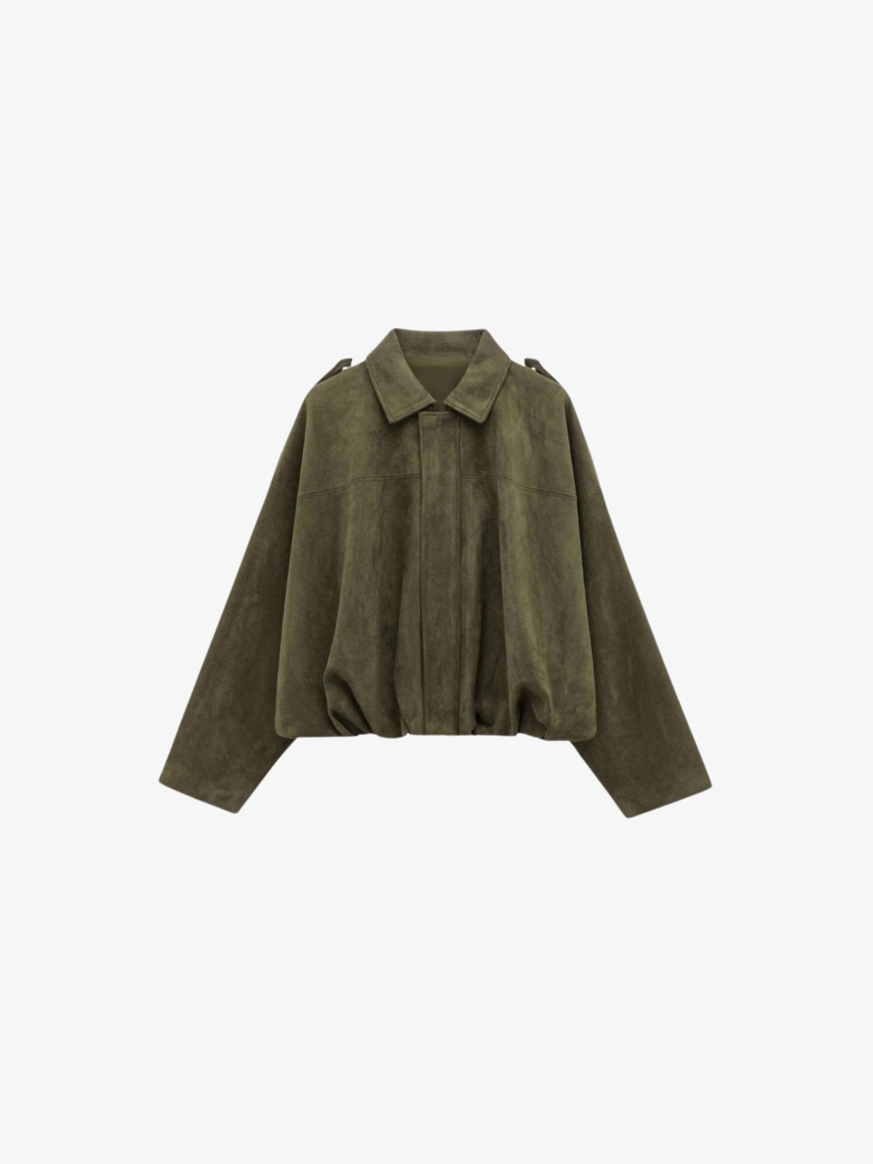 Velira Lara | Suede Bomber Jacket Žalia / S Lara | Suede Bomber Striukė