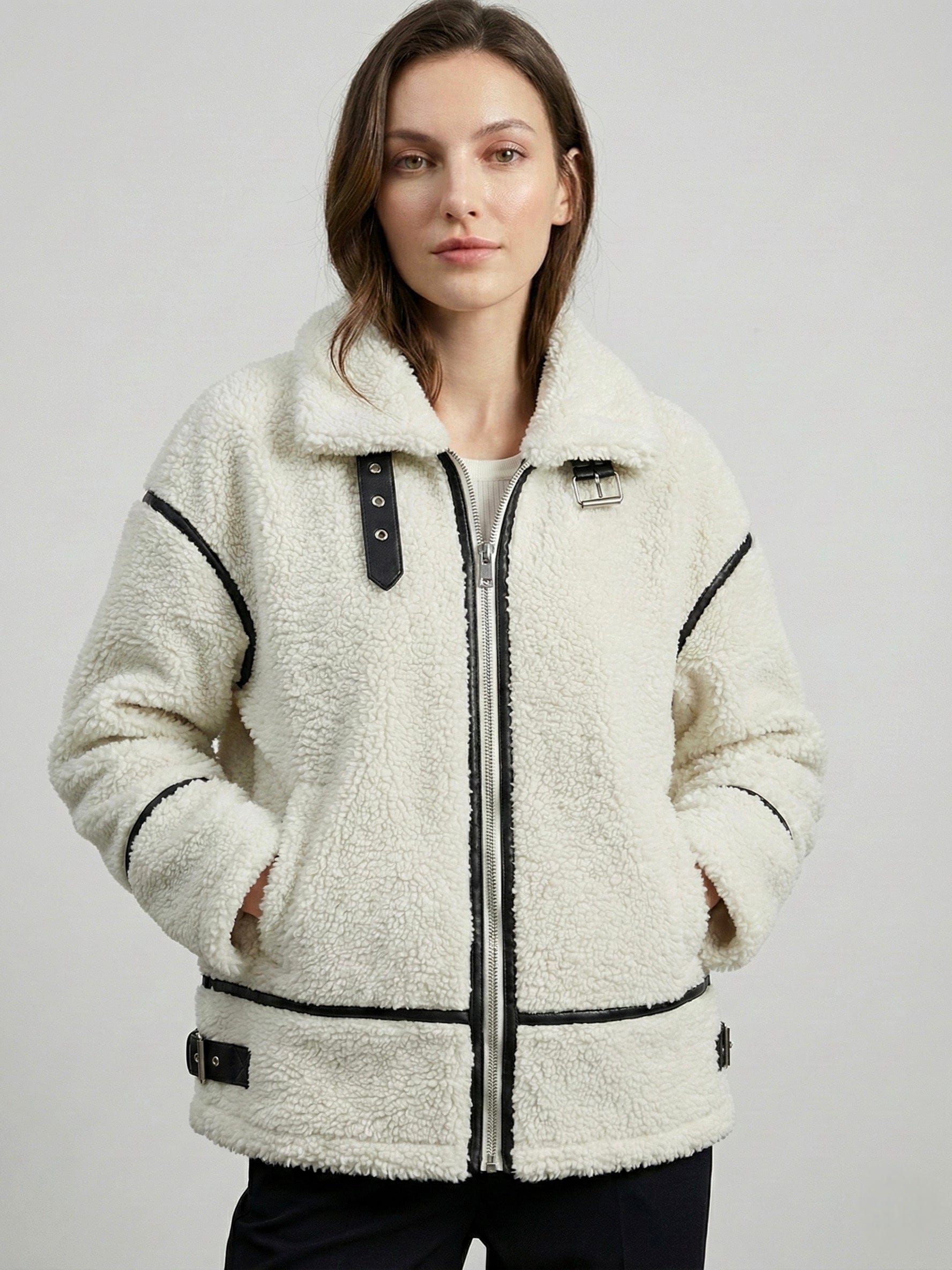 Velira Mathilda | Faux Shearling Zip-Up Jacket Mathilda | Dirbtinio avikailio užtrauktukas