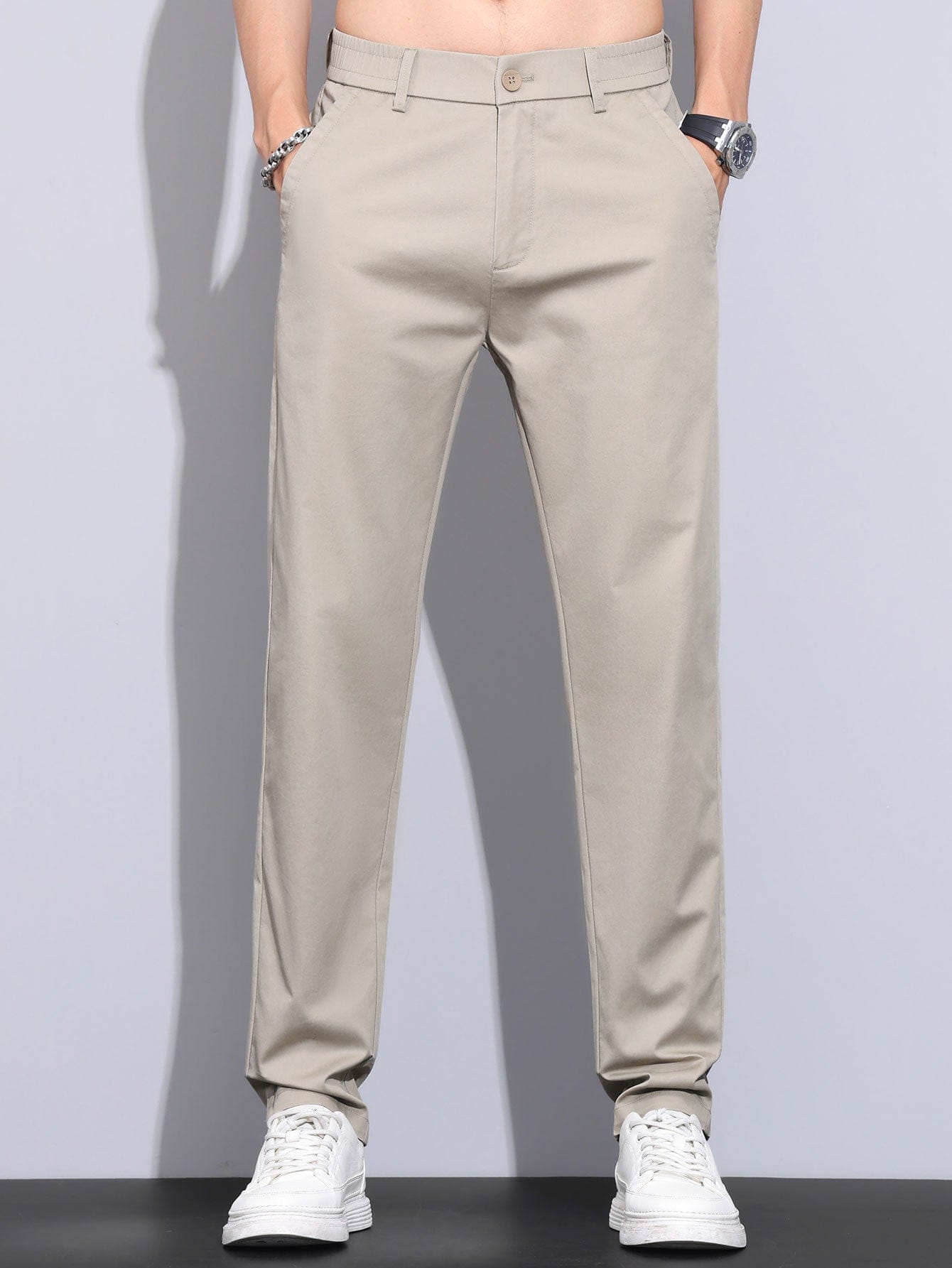 Velira Pants Elastinga Juosmens Tiesios Kojuos Kelnės
