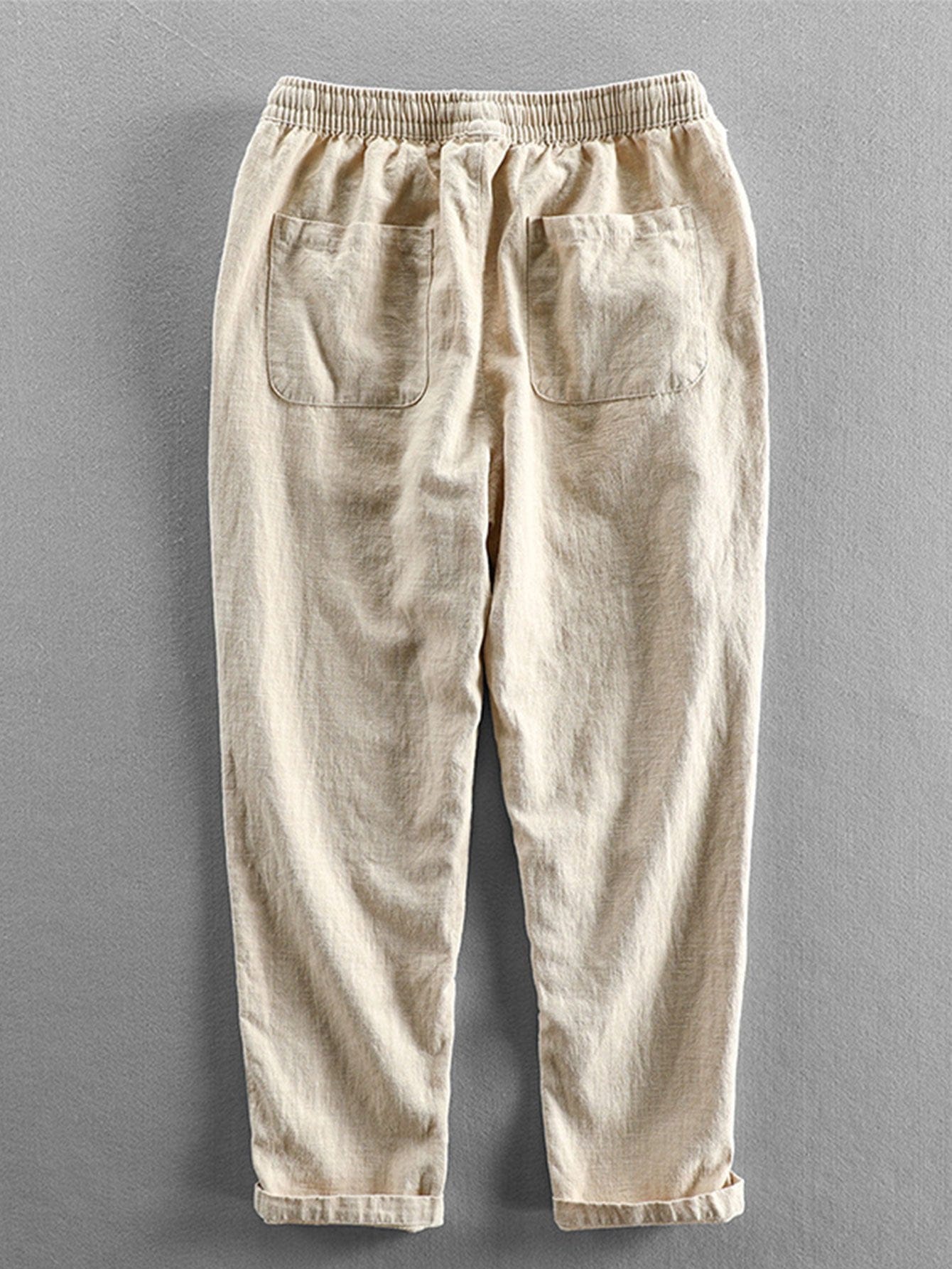 Velira Pants Lino ir medvilnės mišinio trumpi kelnių