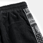 Velira Pants Šviesos džinsinio audinio paisley rašto kelnės