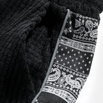 Velira Pants Šviesos džinsinio audinio paisley rašto kelnės