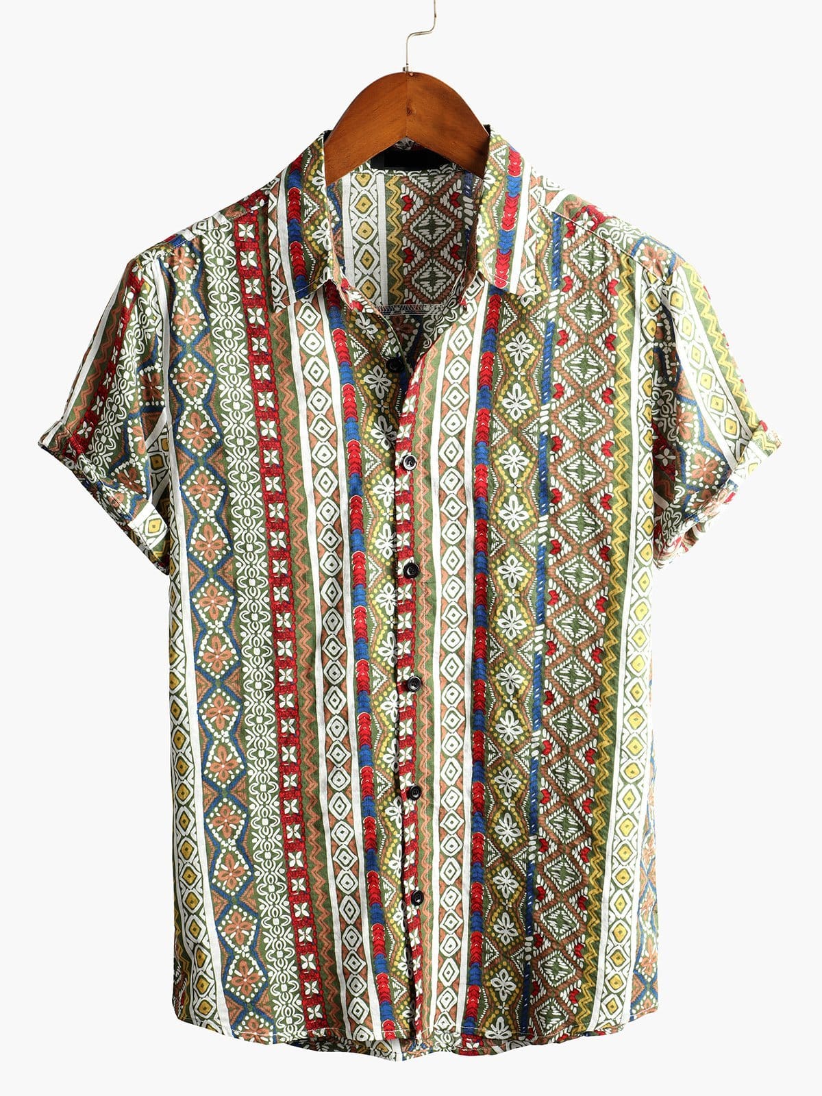 Velira short Geltona / S Vyrų retro dryžuotas trumpas rankovinis marškinys