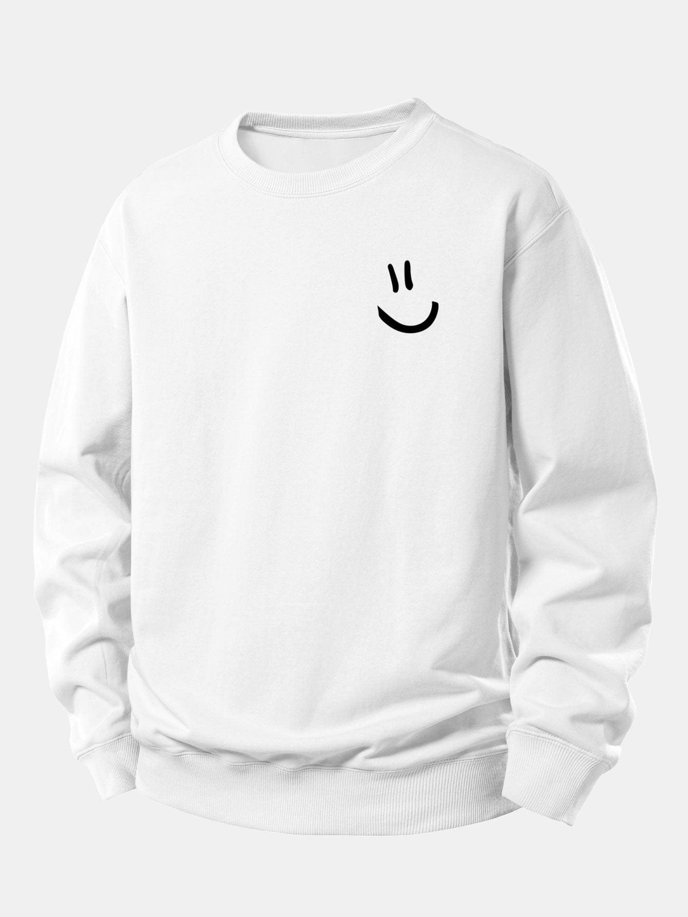Velira Sweatshirts Balta / XS Šypsenėlės Spausdinimo Atsipalaidavęs Fit Megztinis