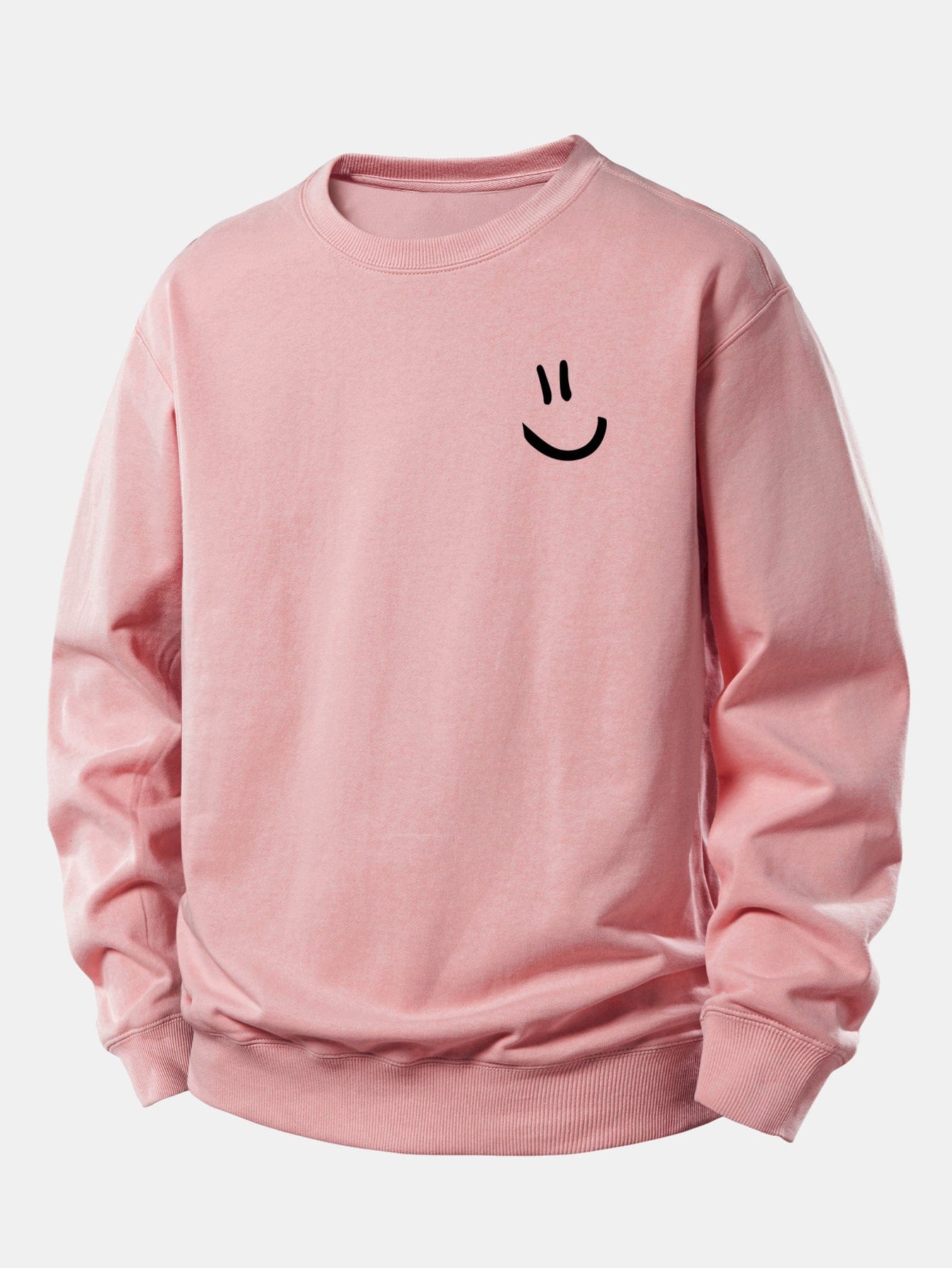 Velira Sweatshirts Šviesiai rožinė / XS Šypsenėlės Spausdinimo Atsipalaidavęs Fit Megztinis