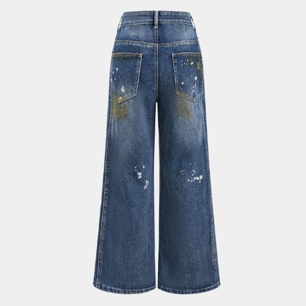 Velira Trousers & Bottoms Women Arden dažais išmarginti plačios kojos džinsai