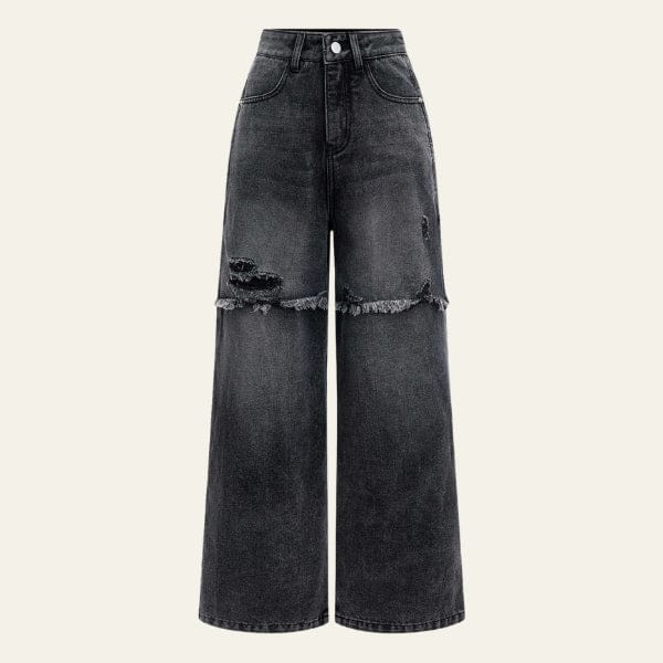 Velira Trousers & Bottoms Women Juoda / S Milano Pažeistos Plačios Kojos Džinsai