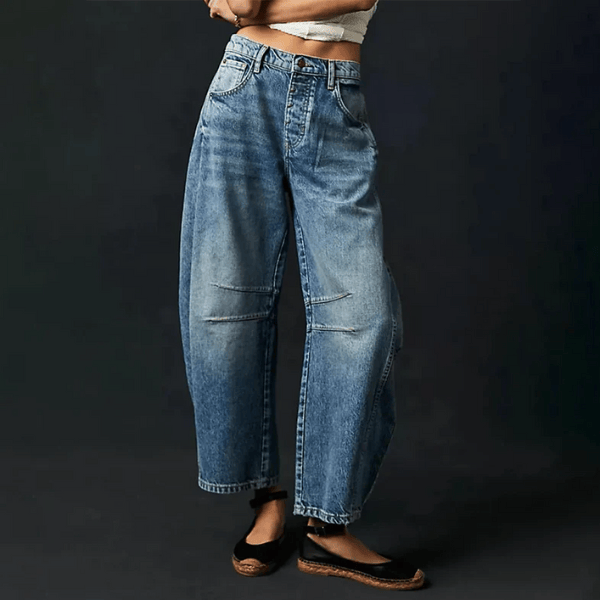 Velira Trousers & Bottoms Women Mėlyna / S Nira Atsipalaidavę Plati Kojų Džinsai