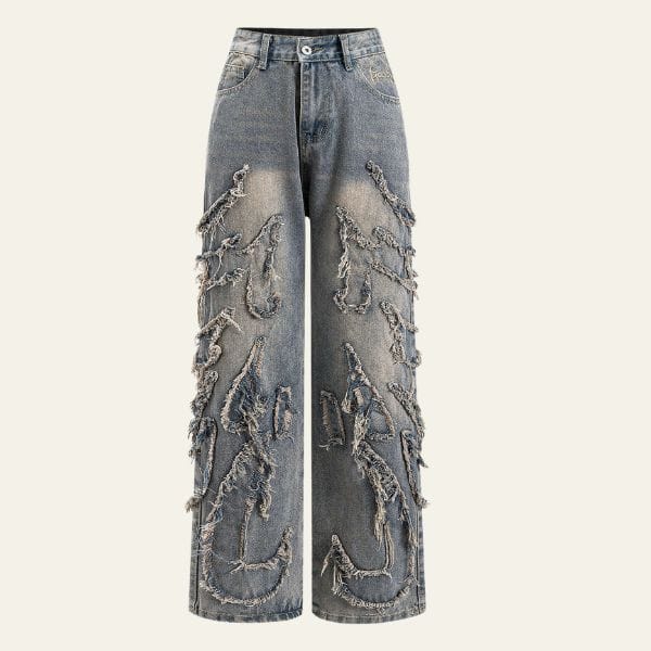 Velira Trousers & Bottoms Women Mėlyna / XS Callen Distressed Wide-Leg Džinsai