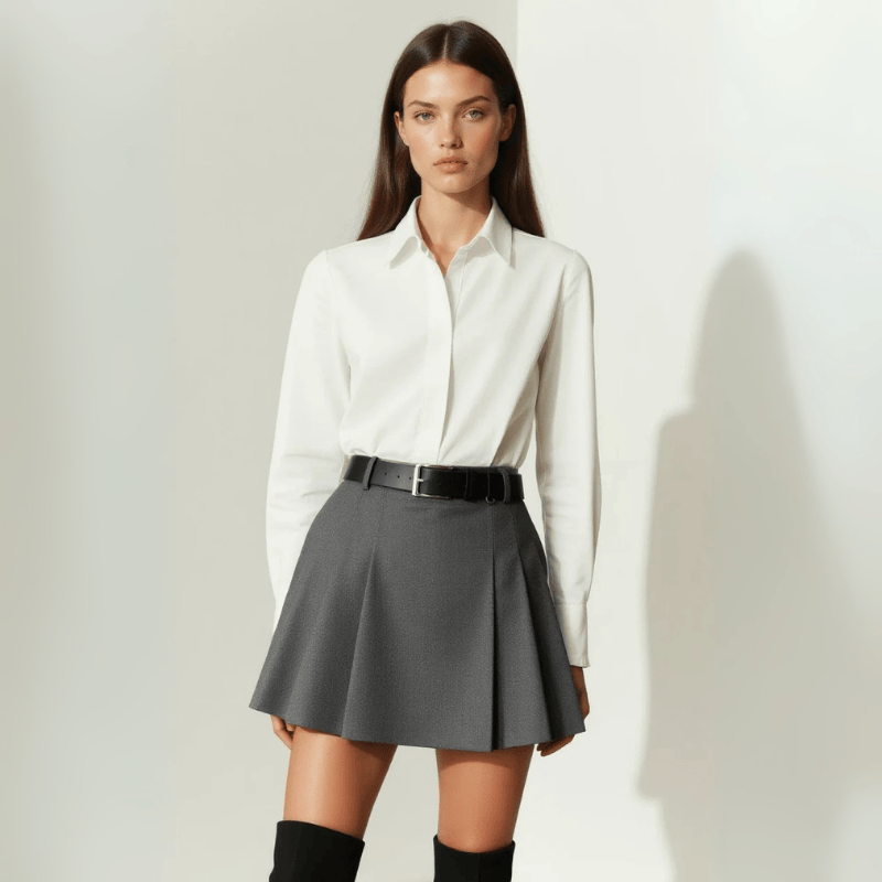 Velira Trousers & Bottoms Women Rinascita Pilka Plisuota Sijonas