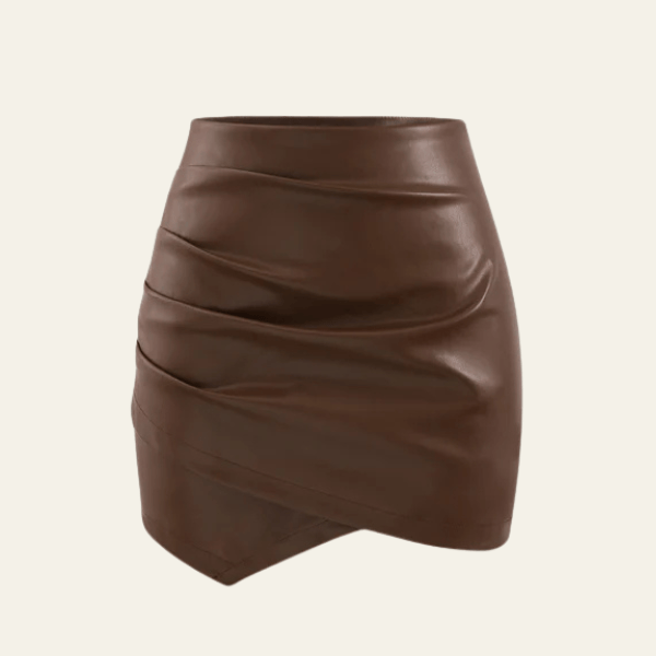 Velira Trousers & Bottoms Women Ruda / XS Lira Asimetrinė Raukšlėta Mini Sijonas