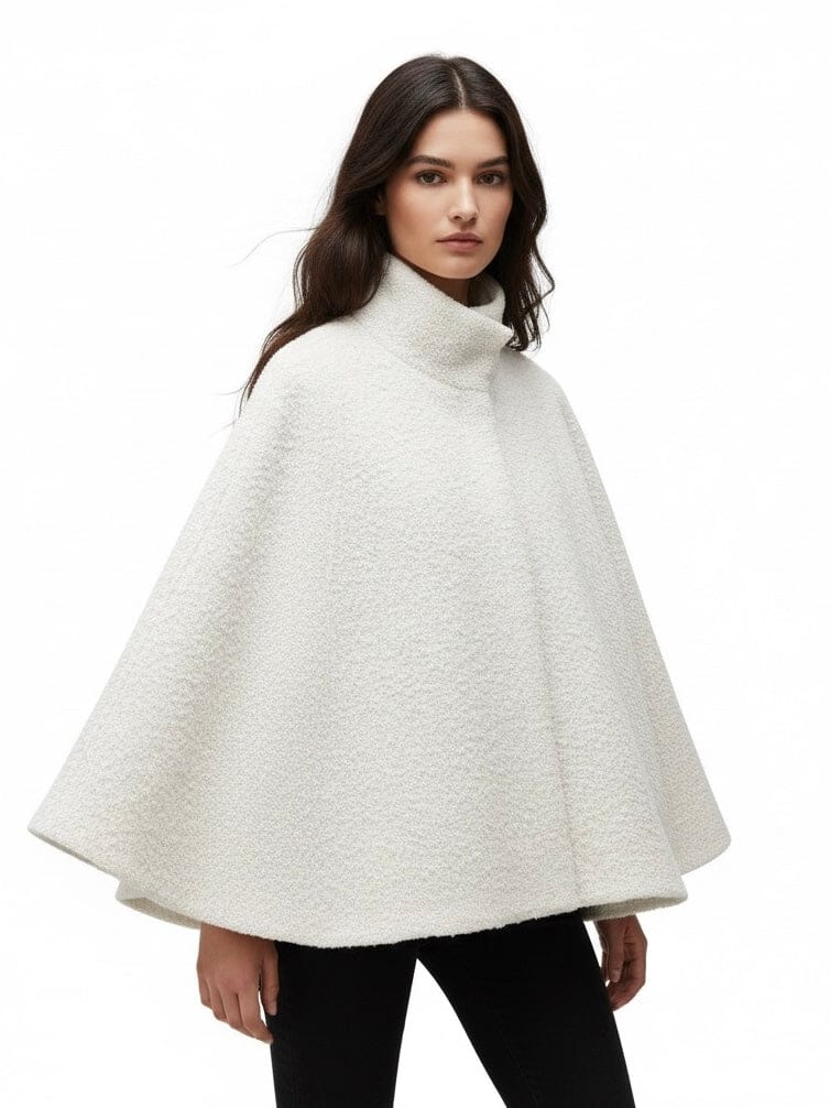 Velira Willow | Textured Wool Cape Jacket Vilis | Tekstūruotas vilnos apsiaustas