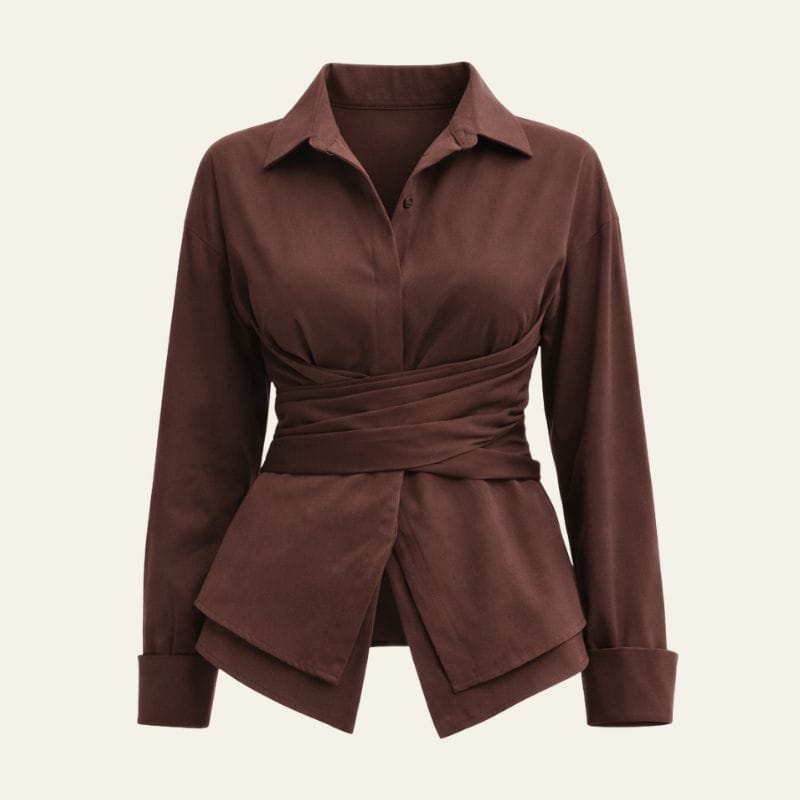 Velira Womens Tops Ruda / S Florencijos Apvyniojimo Marškiniai